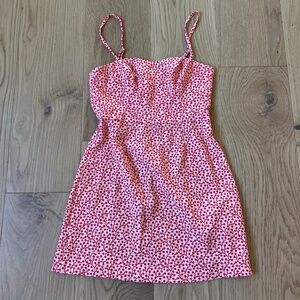 French Connection - Red/Pink Floral mini dress - size 4